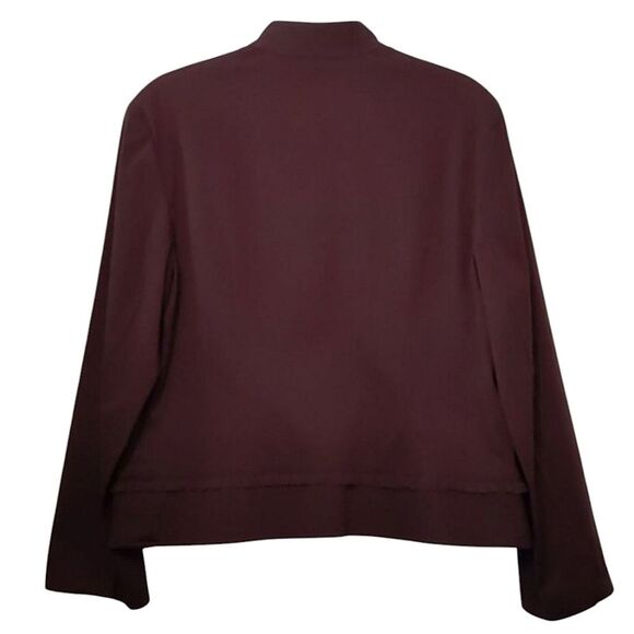 TALBOTS Chocolate Brown Embroidered Blazer Jacket Size 14 - Picture 3 of 9